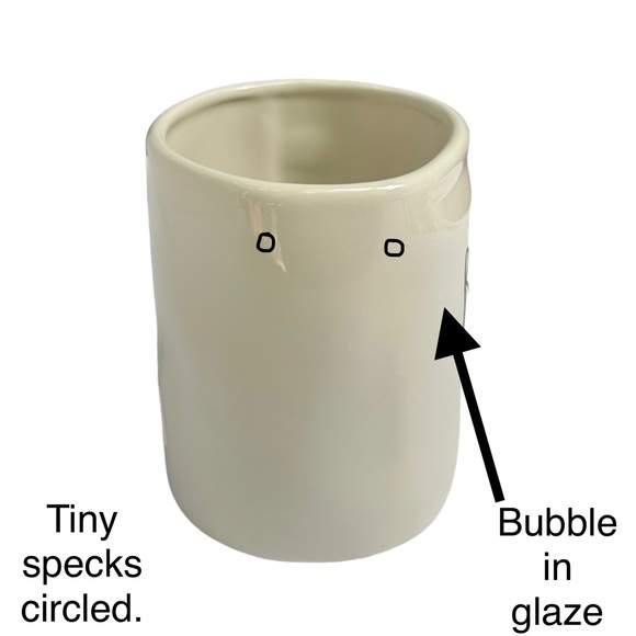 Rae Dunn BAE Mug Coffee Tea White Black Large Long Letters NWT 2018 OG Dimples - Picture 7 of 12